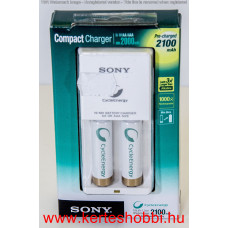 SONY Töltő + tölthető elemek 2 db CEB 2100mAh